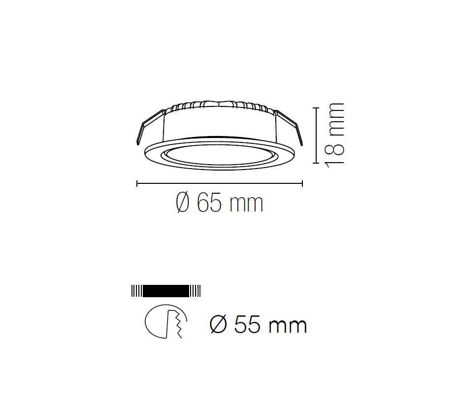 Lampada sottopensile da incasso con struttura in termoplastica con finitura bianco o silver Lampada sottopensile da incasso con struttura in termoplastica con finitura bianco o silver